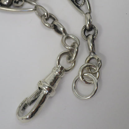 French Antique Silver Fancy Link Bracelet or extender for Necklace