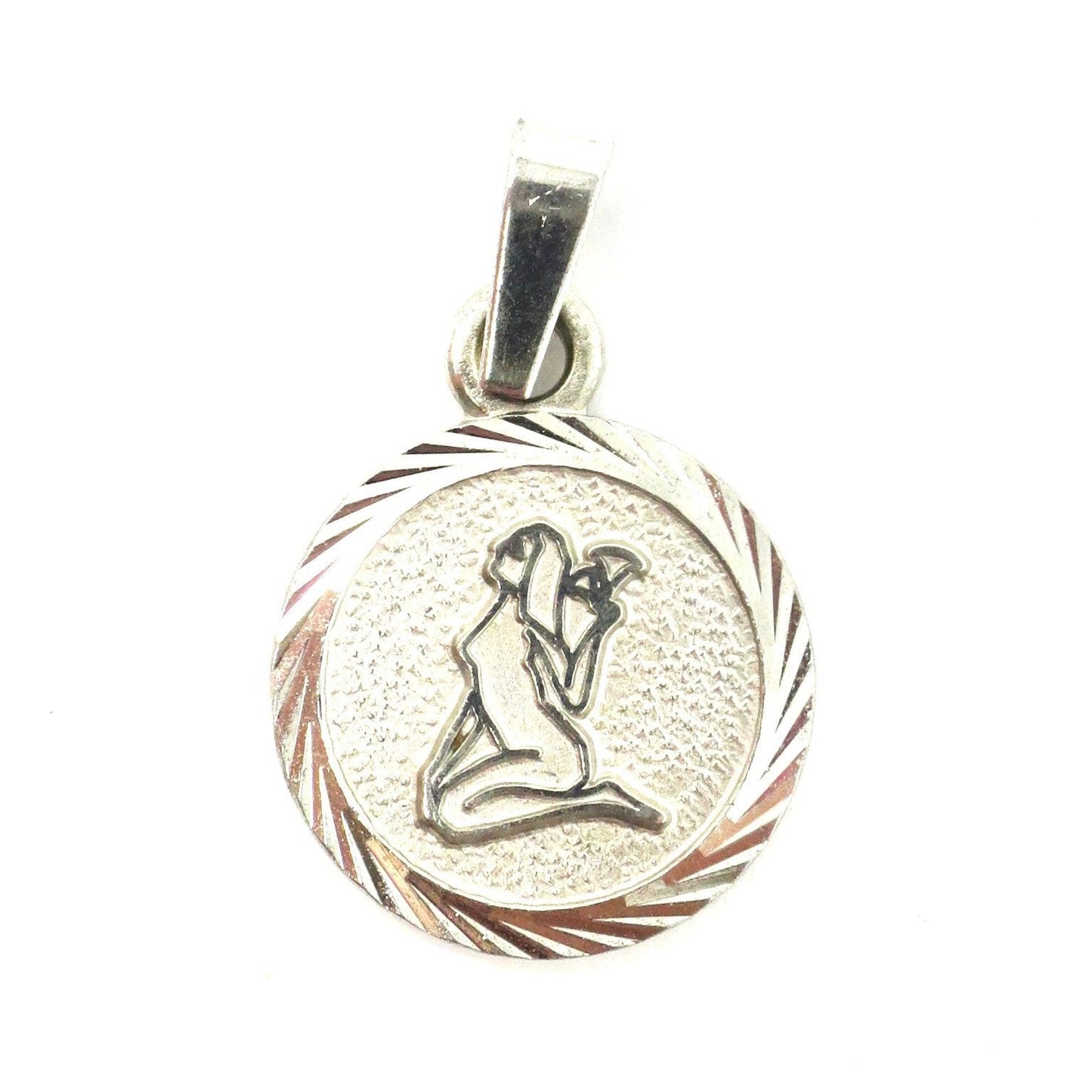 Vintage European 835 Silver Virgo The Lady with Wisdom Astrology Zodiac Charm, TOM