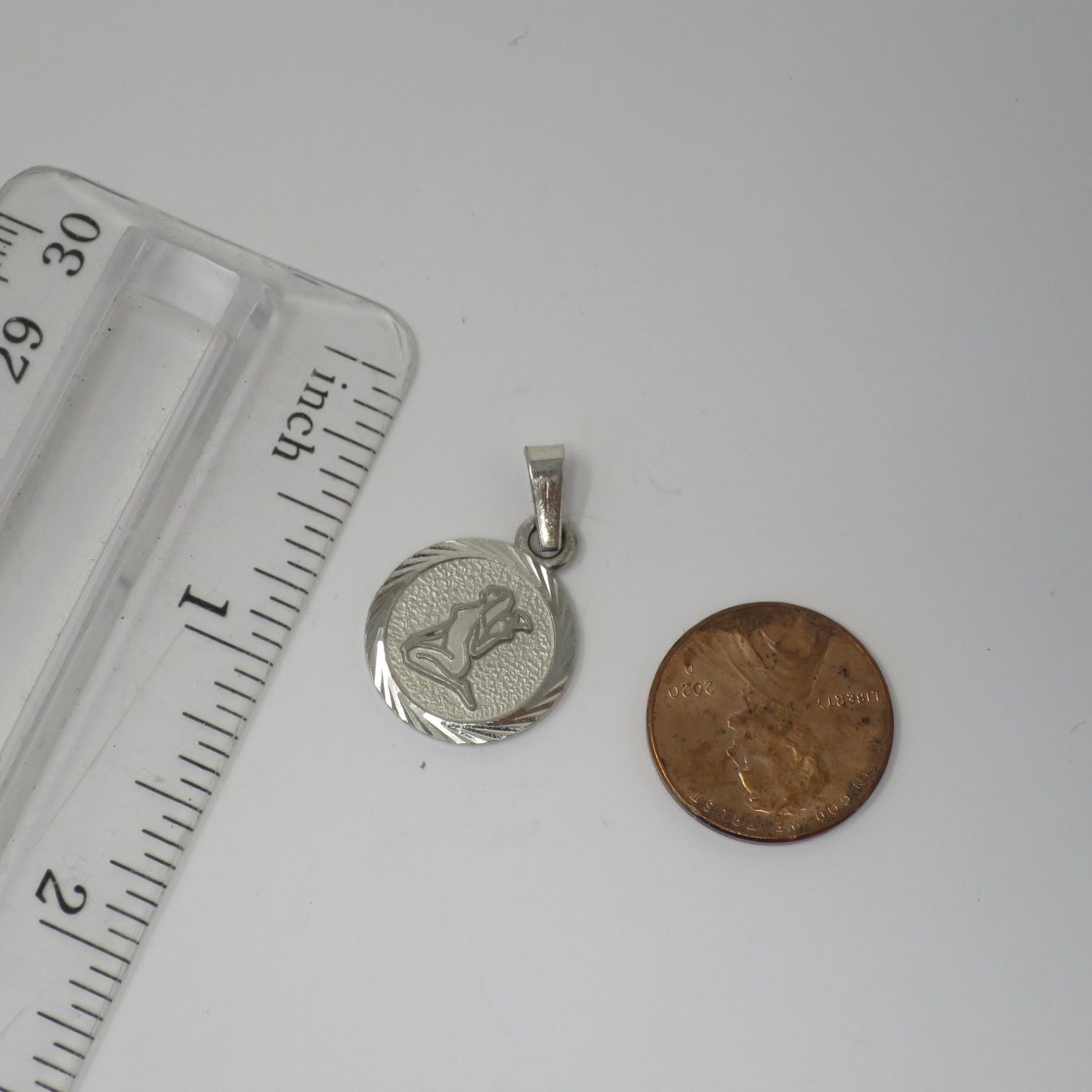 Vintage European 835 Silver Virgo The Lady with Wisdom Astrology Zodiac Charm, TOM