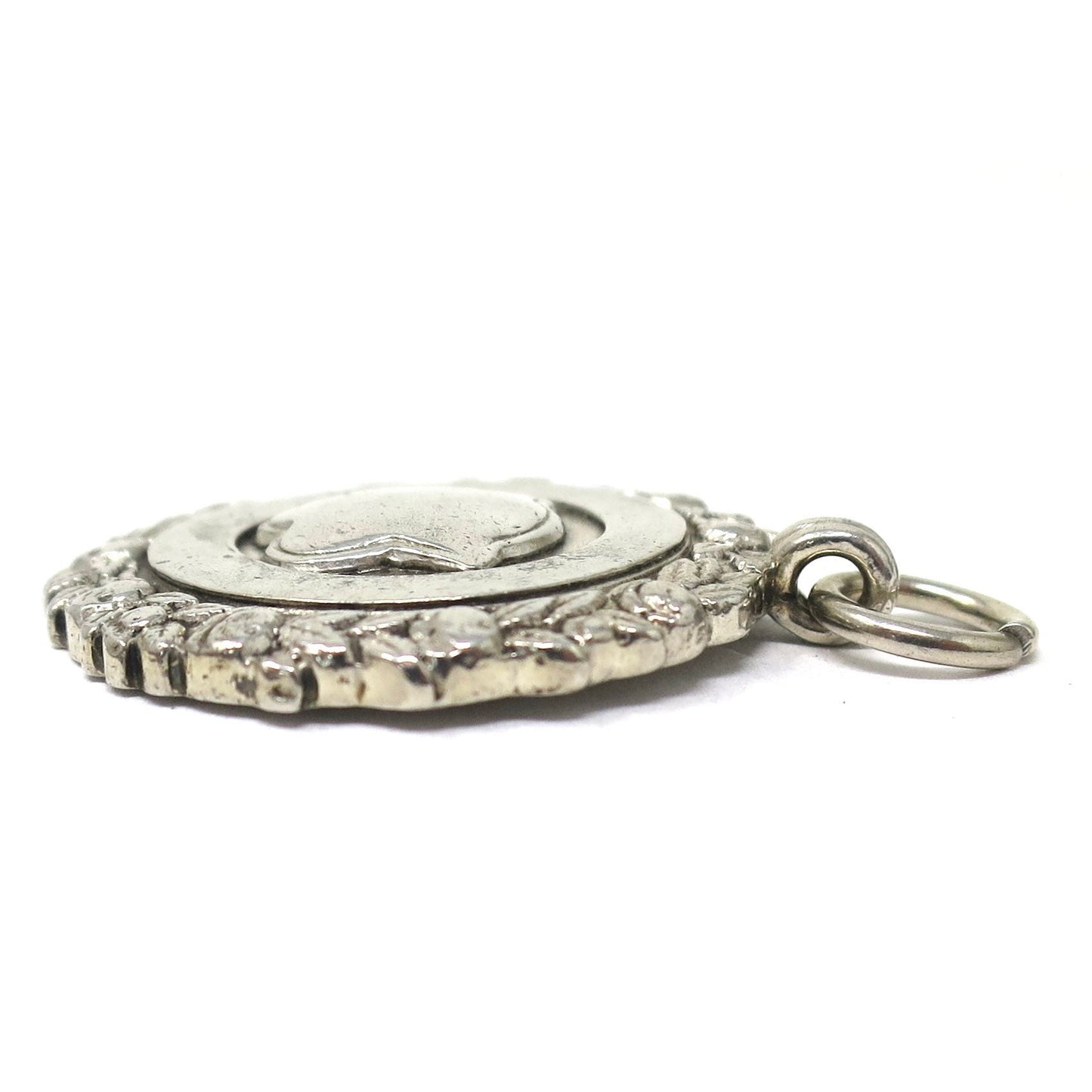 1936 Birmingham Sterling Silver Laurel Wreath Shield Medal Fob Pendant