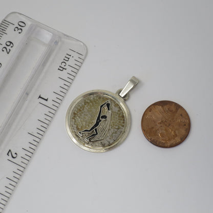 Vintage European Continental Silver with Enamel Aquarius The Water Bearer Zodiac Astrology Charm