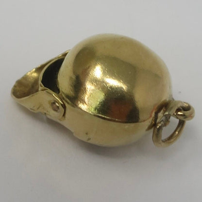 Vintage 1970's 9ct 9k Yellow Gold Skull Charm Hallmarked 1973