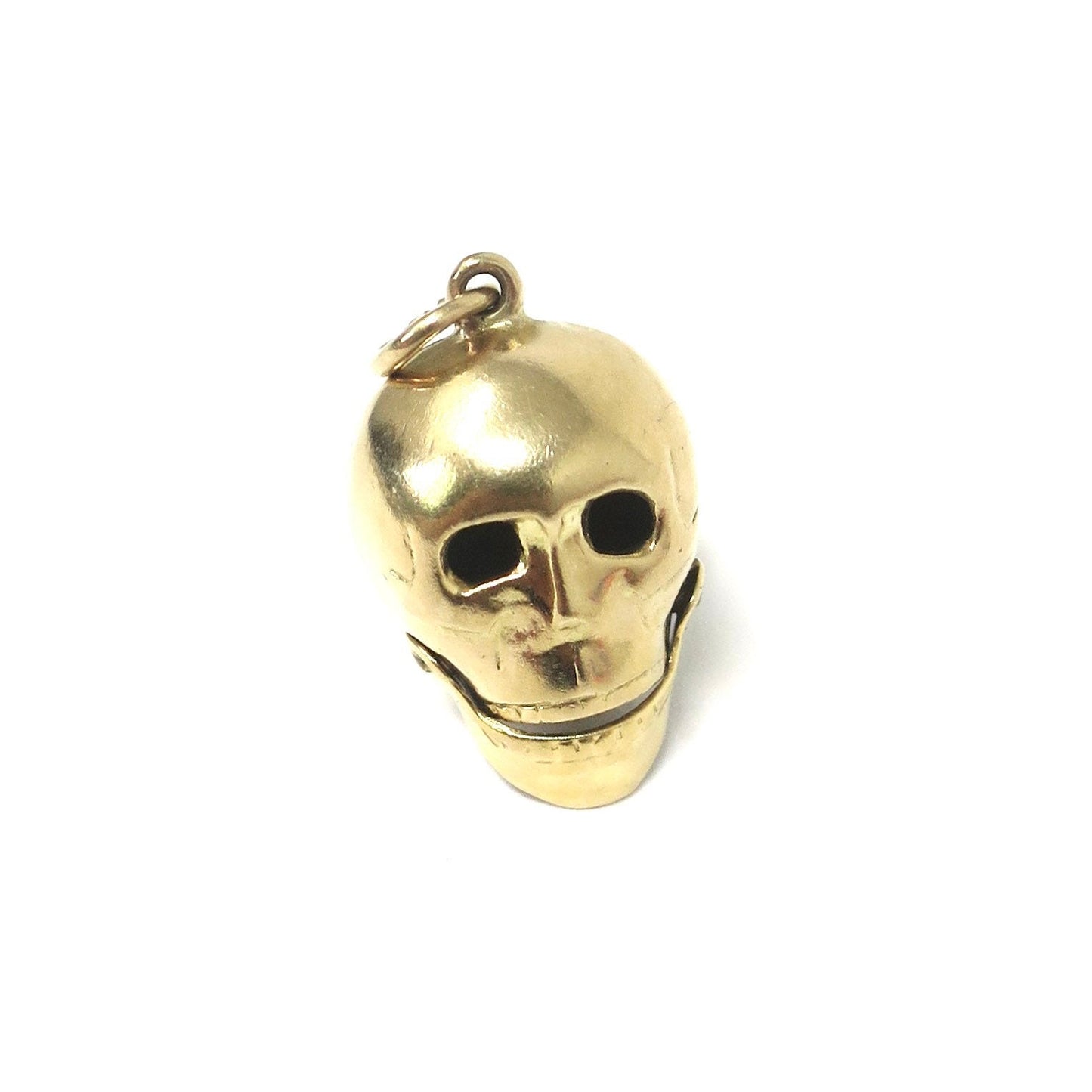 Vintage 1970's 9ct 9k Yellow Gold Skull Charm Hallmarked 1973