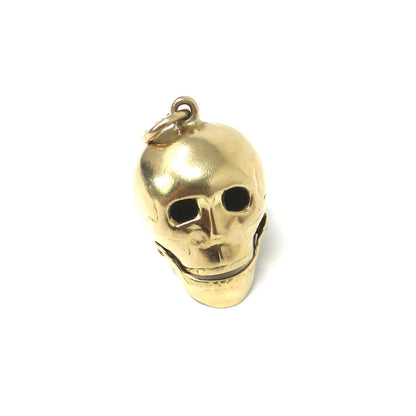 Vintage 1970's 9ct 9k Yellow Gold Skull Charm Hallmarked 1973