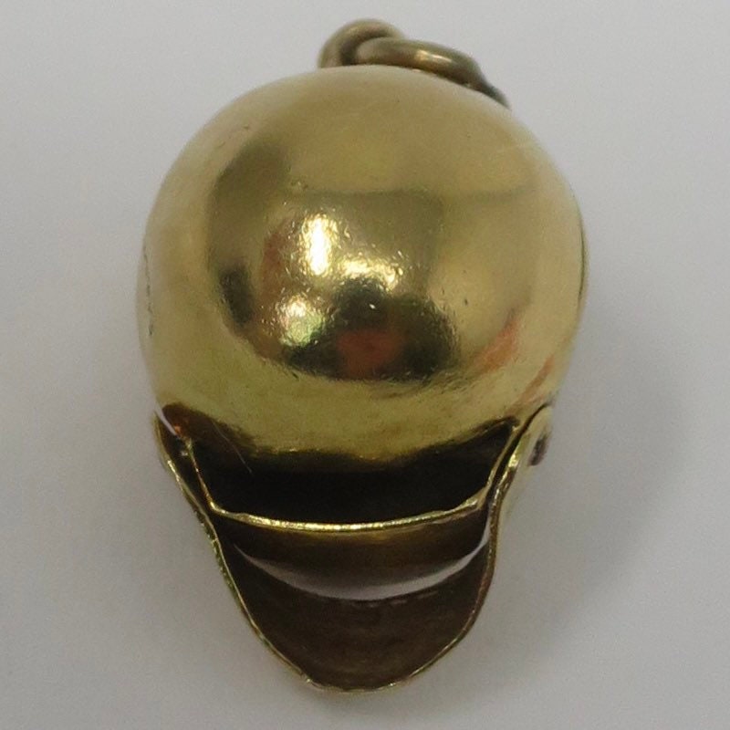 Vintage 1970's 9ct 9k Yellow Gold Skull Charm Hallmarked 1973