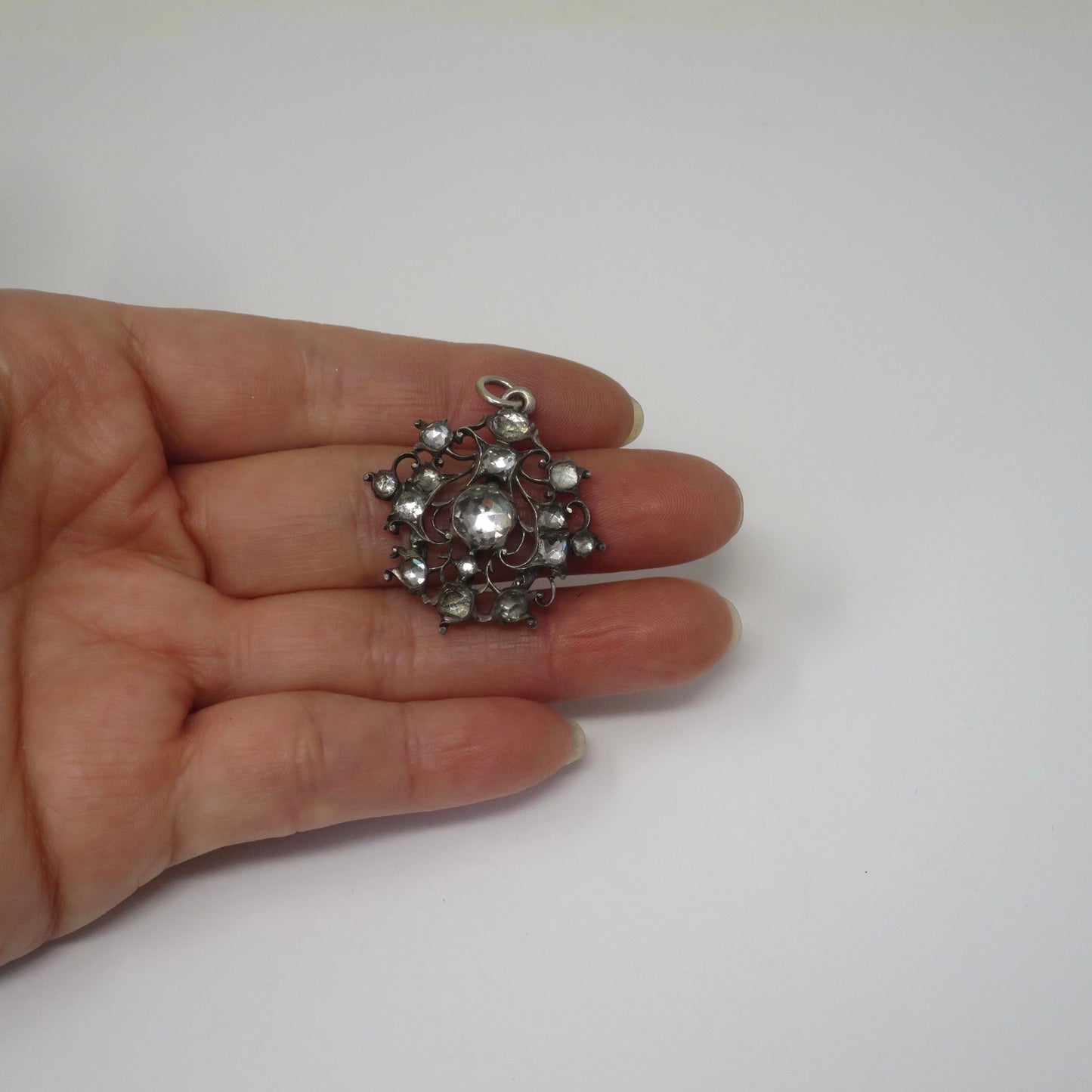 Antique Georgian Silver & Quartz Charm Pendant