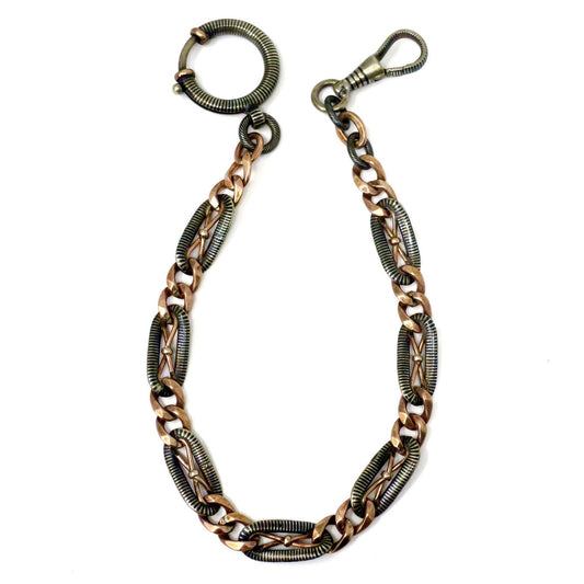 Antique Victorian Niello 800 Silver & 10k Rose Gold Gilt Bracelet (9 3/16") MB2