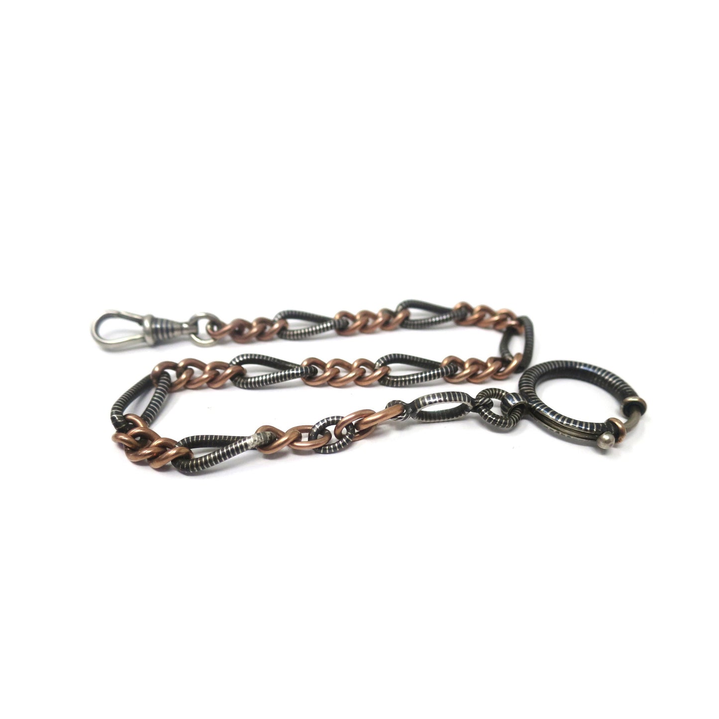 Antique Niello 800 Silver & 12k Rose Gold Vermeil Chain - 10.5" inches MB8