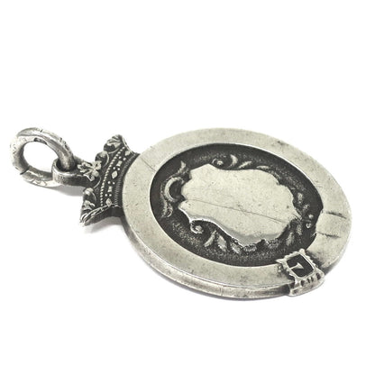 Vintage 1929 London Sterling Silver Belt Buckle Shield Medal Fob Pendant
