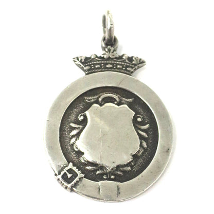 Vintage 1929 London Sterling Silver Belt Buckle Shield Medal Fob Pendant