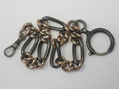 Antique Niello 800 Silver & 12k Rose Gold Vermeil Chain - 10" MB21