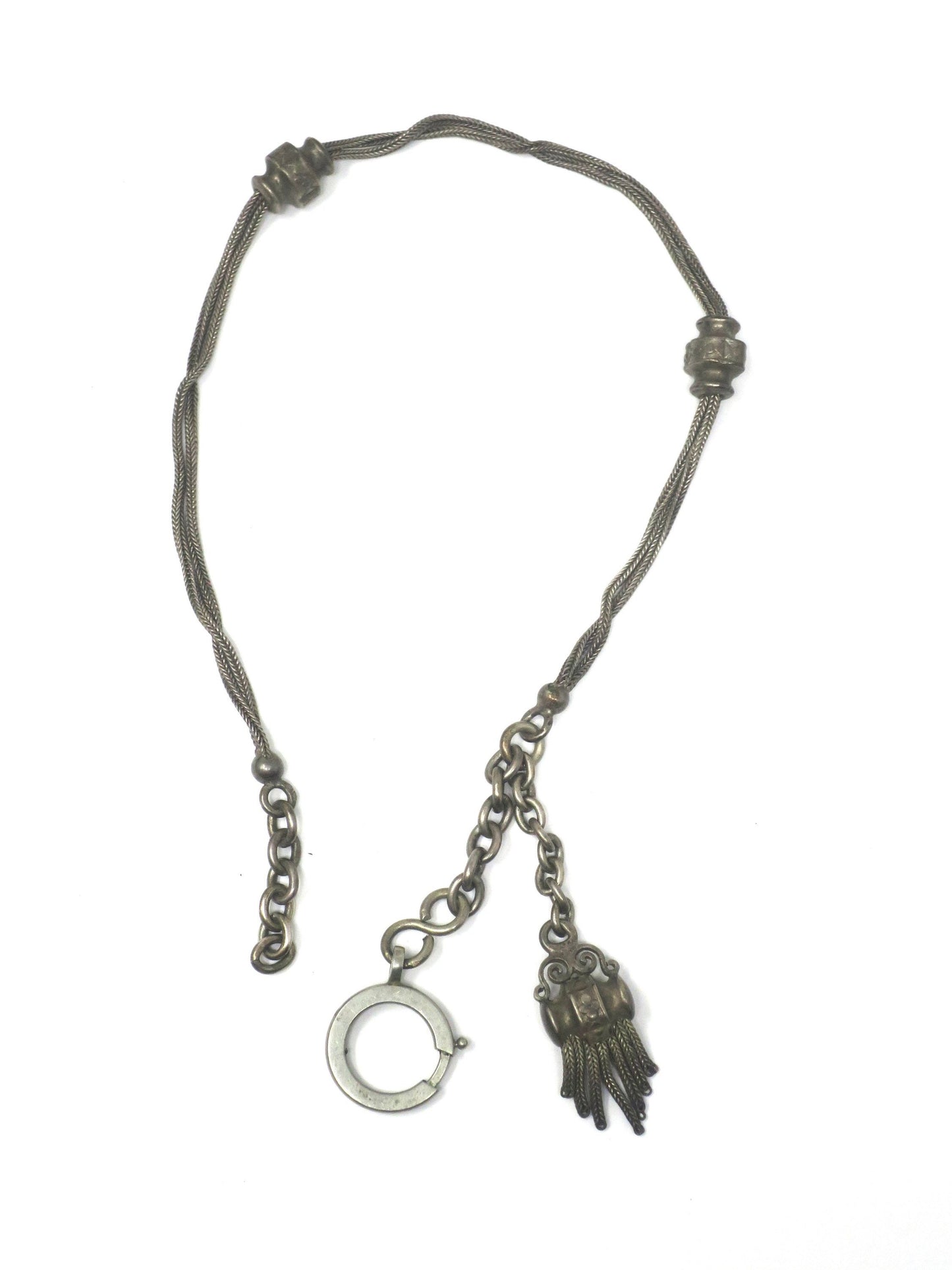 French European Albertina with Sliders and Tassel Pocket Watch Chain