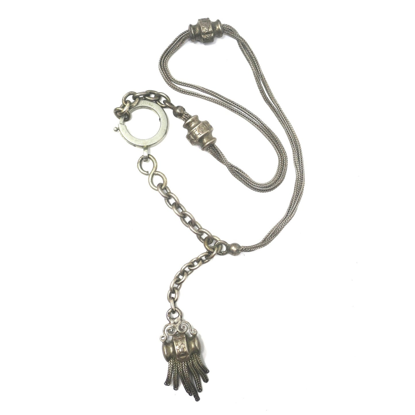 French European Albertina with Sliders and Tassel Pocket Watch Chain