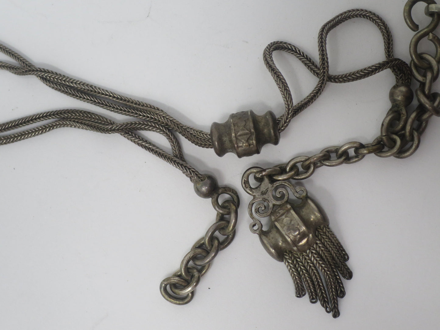 French European Albertina with Sliders and Tassel Pocket Watch Chain