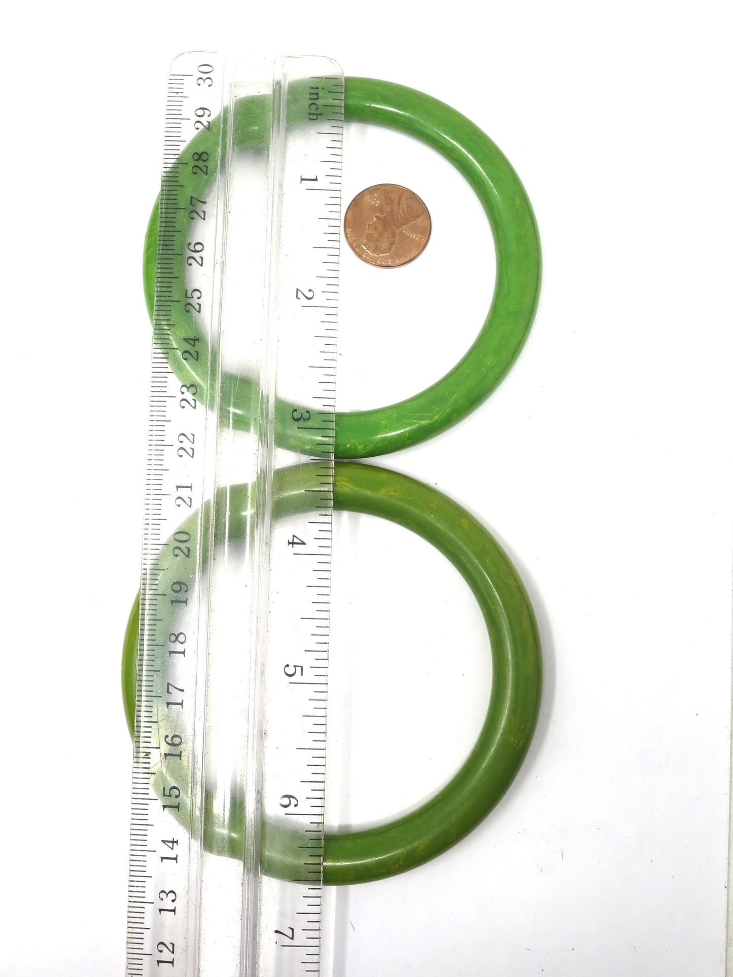 3 pcs Vintage Green Apple with Yellow Swirls Bakelite Bangles, Boho Rockabilly Catalin, Collectible