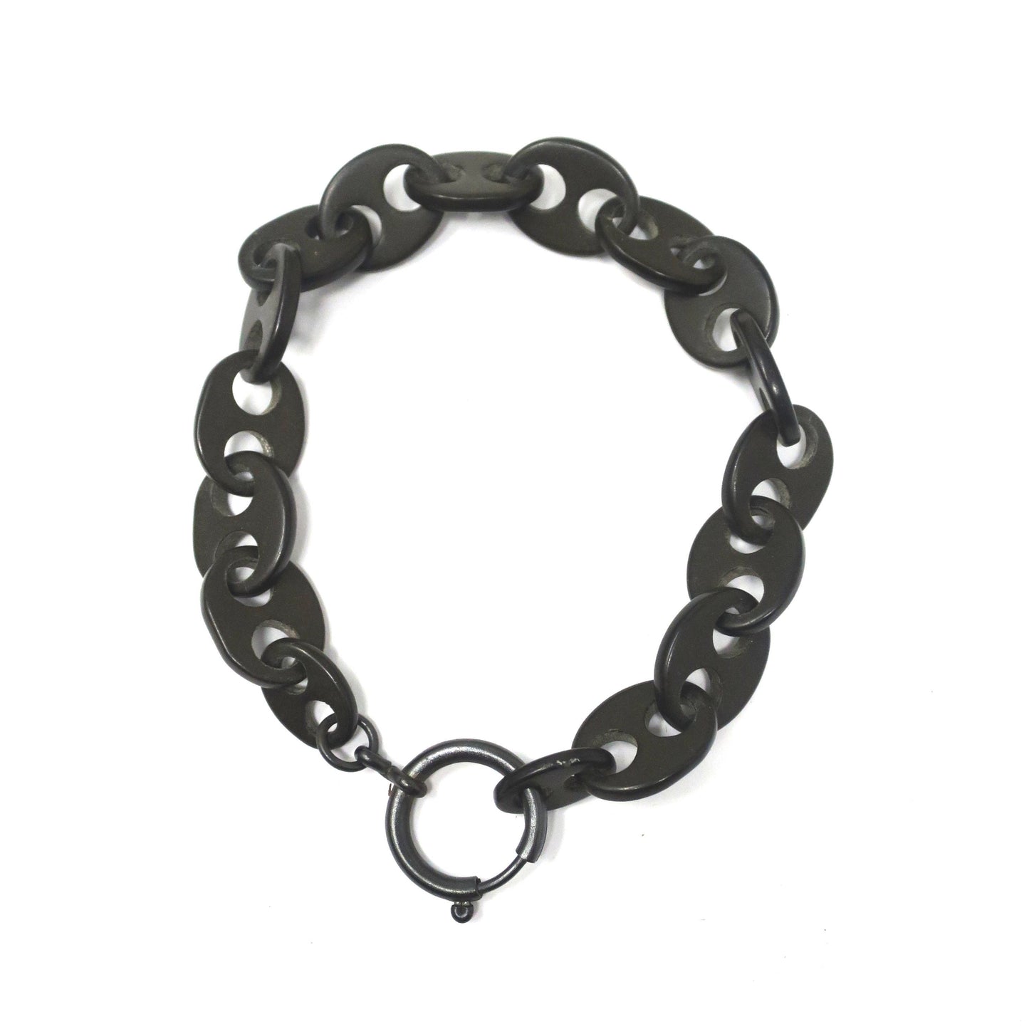 Antique Victorian Black Gutta-Percha Vulcanite Mourning Bracelet