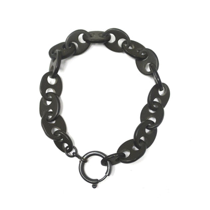 Antique Victorian Black Gutta-Percha Vulcanite Mourning Bracelet