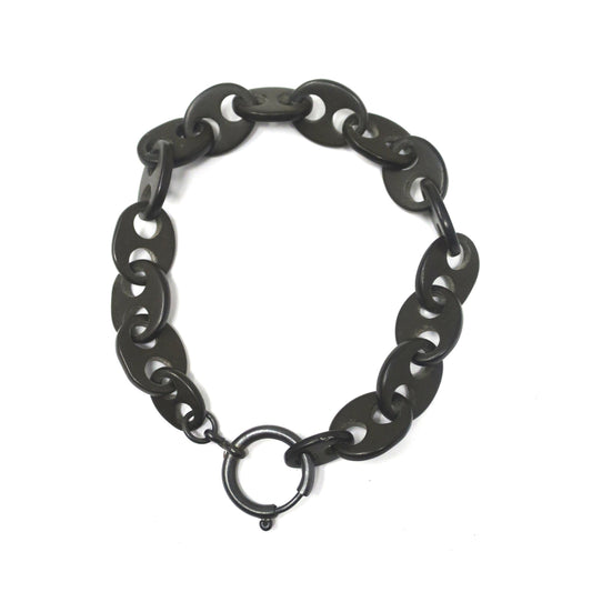 Antique Victorian Black Gutta-Percha Vulcanite Mourning Bracelet