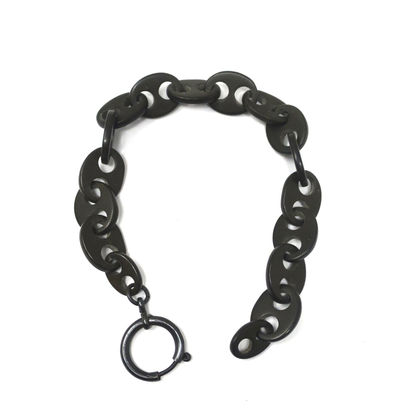 Antique Victorian Black Gutta-Percha Vulcanite Mourning Bracelet