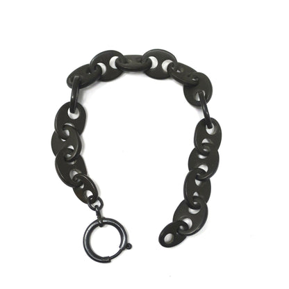 Antique Victorian Black Gutta-Percha Vulcanite Mourning Bracelet