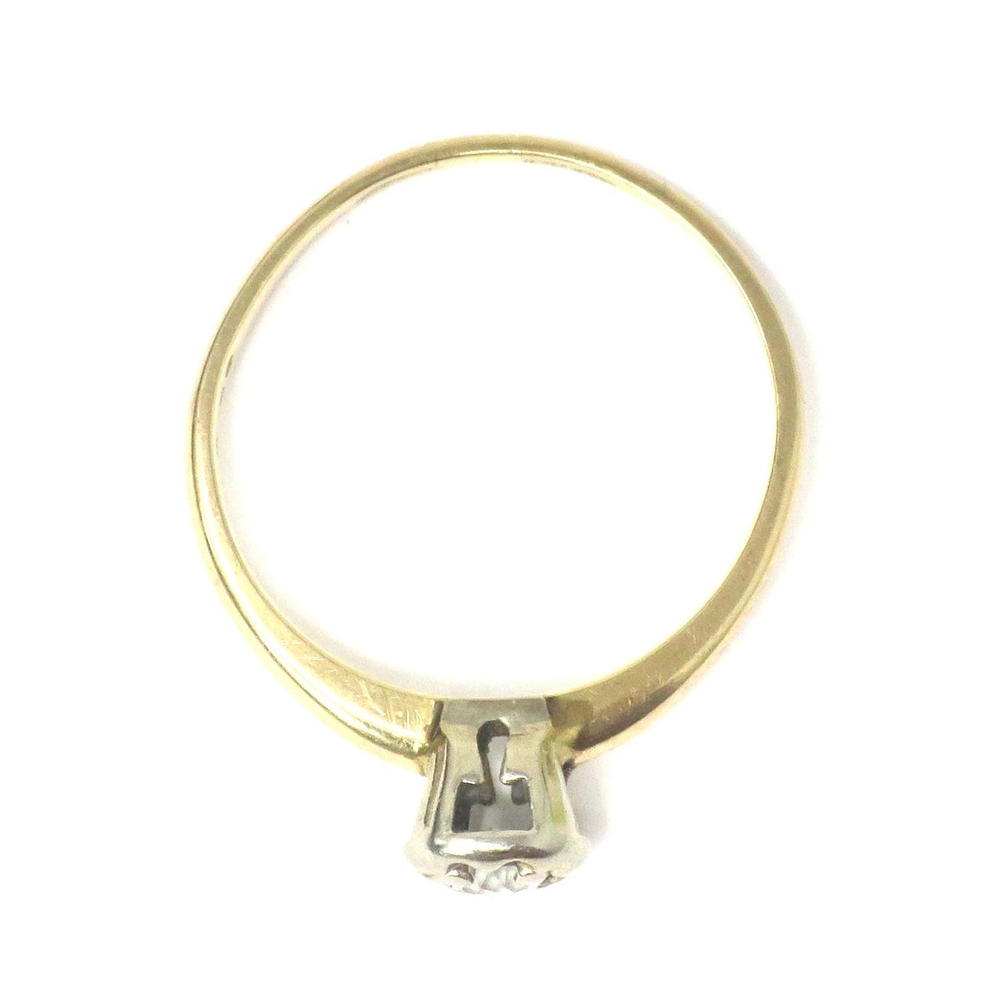 Vintage 14K Yellow Gold Diamond Solitaire Ring - Size 7 1/4