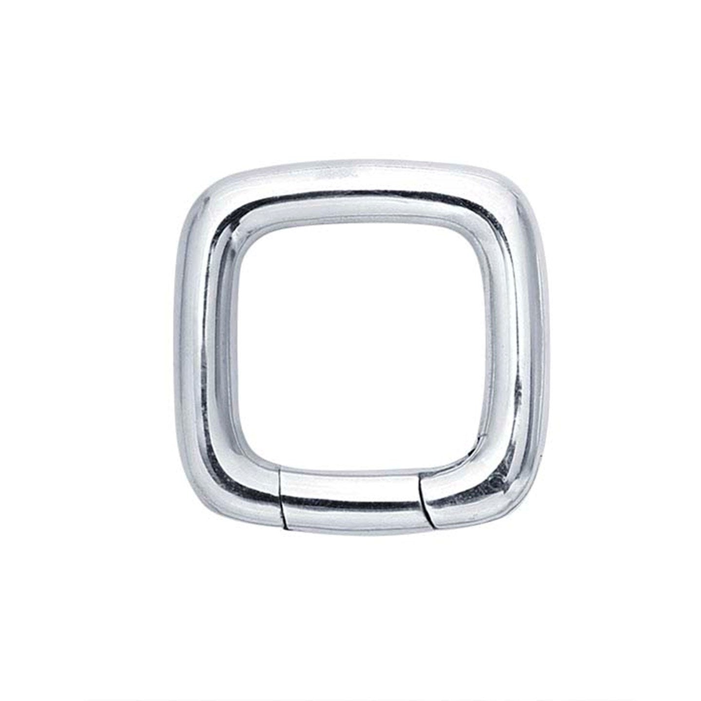Solid 925 Sterling Silver Square Push Clasp Lock 21mm (0.827")