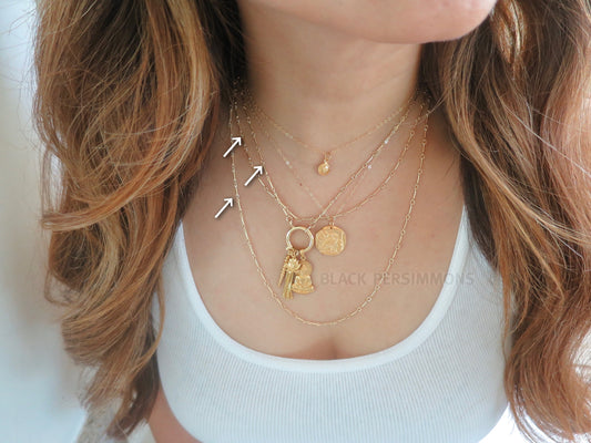 14/20 Yellow Gold-Filled 0.9mm Bar and Link Chain Necklace
