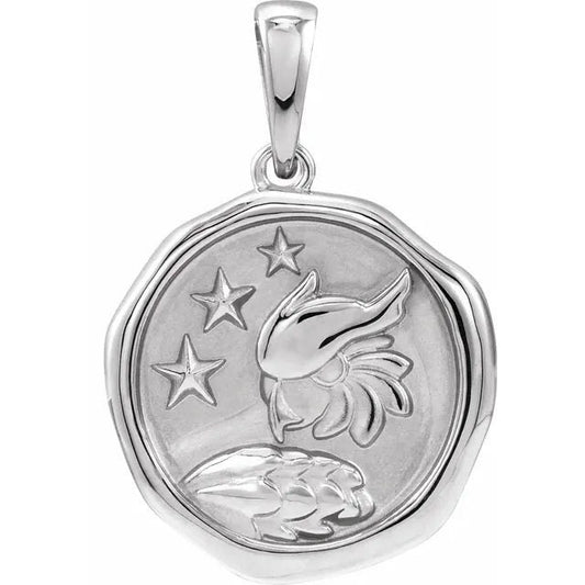 Sterling Silver Owl Spirit Animal Medallion Pendant Necklace