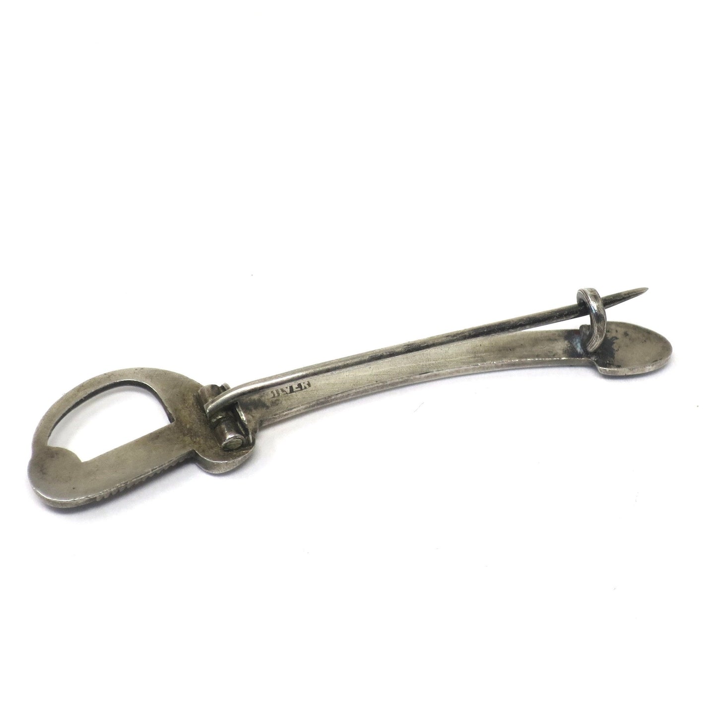 Antique Victorian Sterling Silver Sword Pin Brooch
