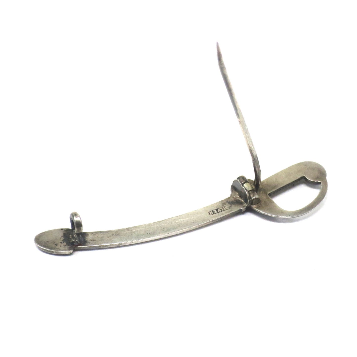 Antique Victorian Sterling Silver Sword Pin Brooch