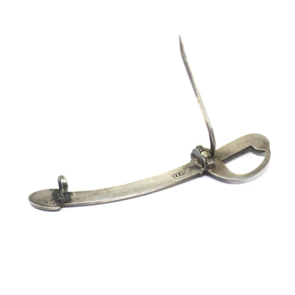 Antique Victorian Sterling Silver Sword Pin Brooch