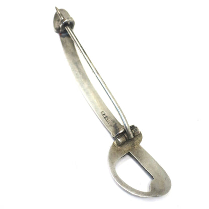 Antique Victorian Sterling Silver Sword Pin Brooch