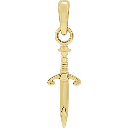 14k Yellow Gold 16.78x4.56 mm Dagger Pendant