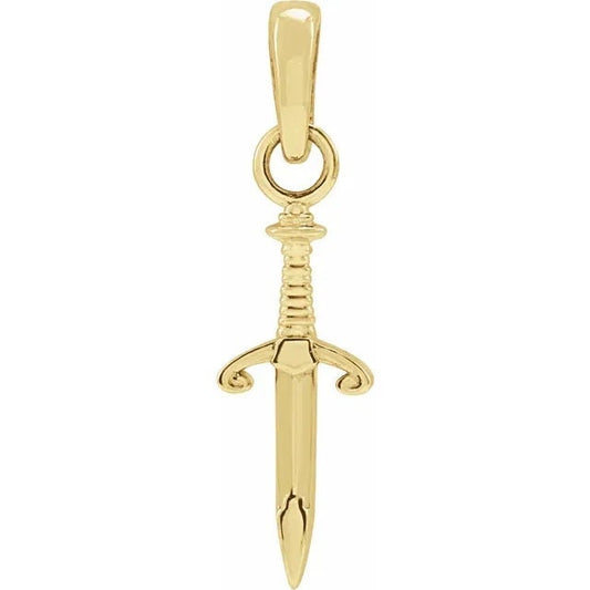 14k Yellow Gold 16.78x4.56 mm Dagger Pendant