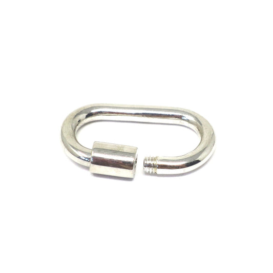 Solid 925 Sterling Silver 22x12 mm Carabiner Locking Clasp, Connector, Fastener