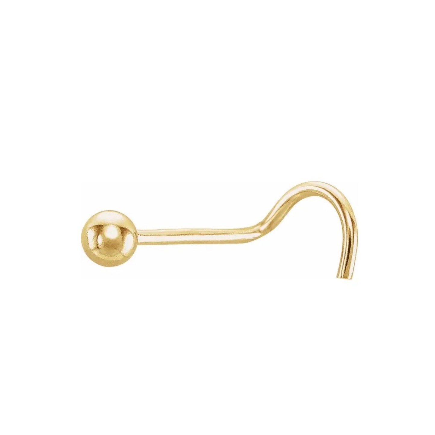 14K Yellow Gold 1.5 mm Ball 22 Gauge Nose Stud