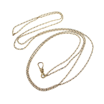 Antique Rose Gold Filled Cable Links Sautoir Muff Guard Chain Necklace, 49" inches