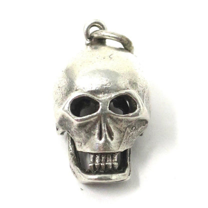 Vintage 1970's Sterling Silver Skull Charm with Opening Jaw & Moving Eyes
