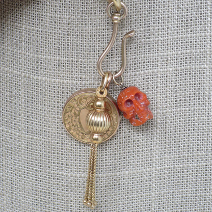 Antique Victorian c1900 Solid 9ct Gold Swivel Hook Charm Hanger