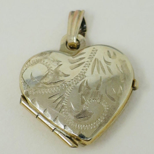 1992 Hallmarked Vintage 1990's 9ct Gold Heart Locket Charm or Pendant