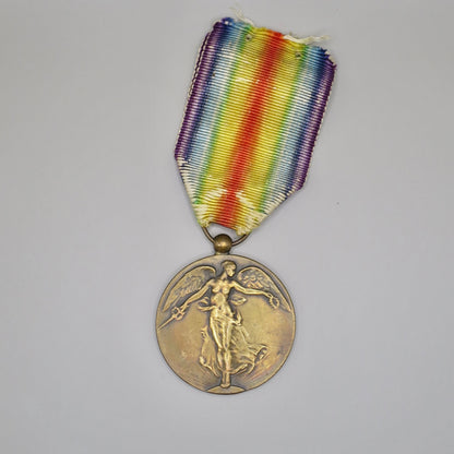 Vintage WWI Belgian Victory Goddess Bronze Medal Pendant