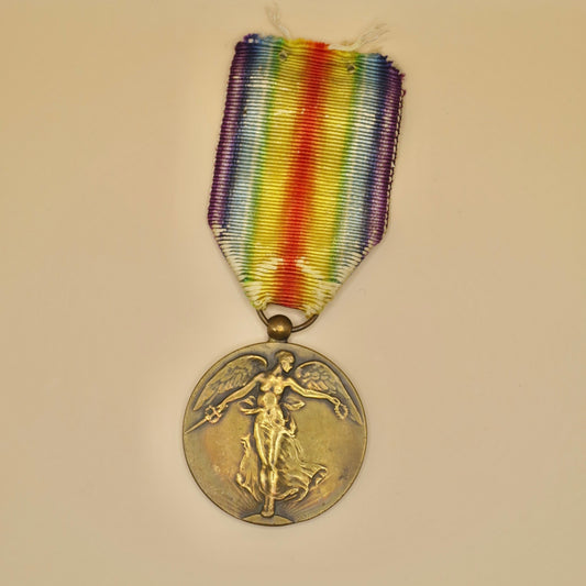 Vintage WWI Belgian Victory Goddess Bronze Medal Pendant