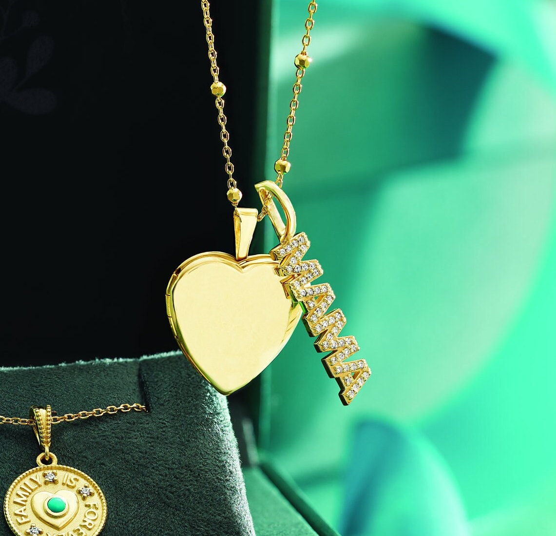 14K Yellow Gold with 1/10 CTW Natural Diamond Mama Pendant