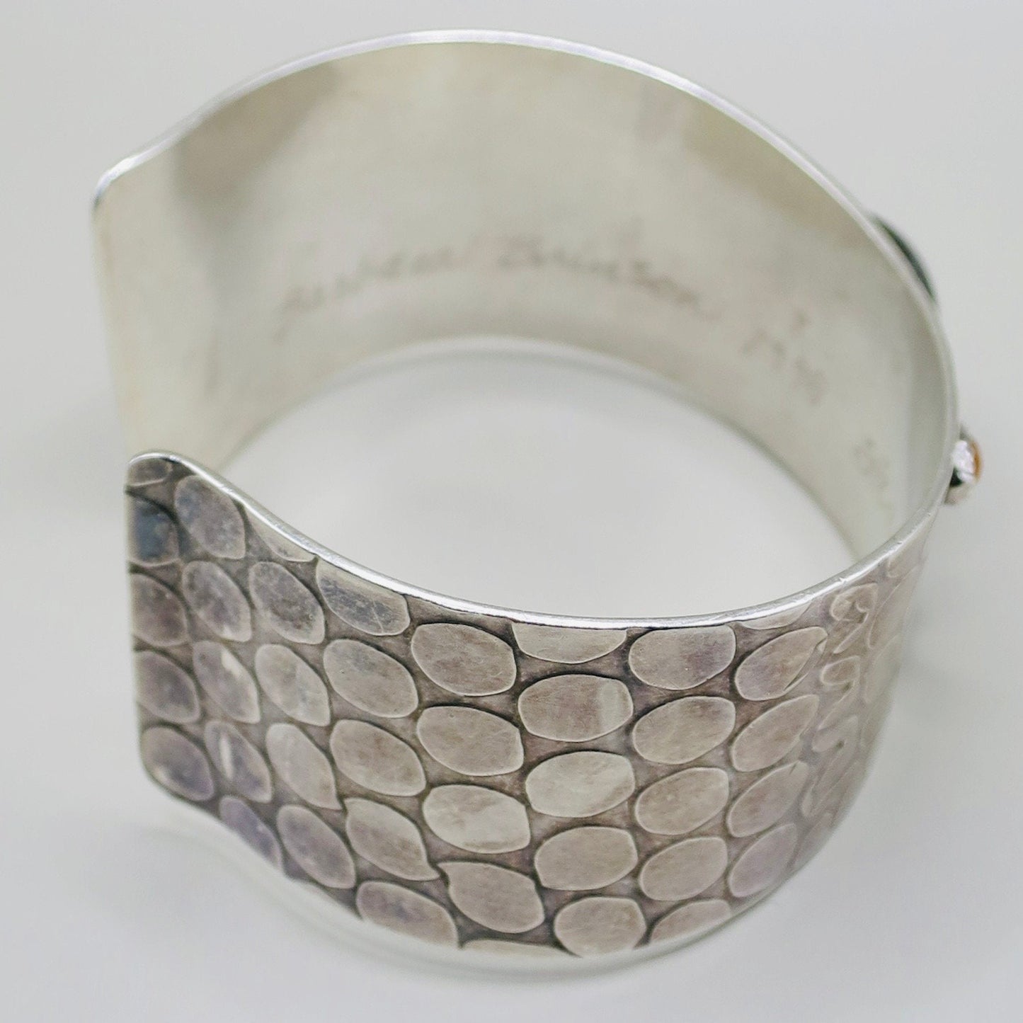 Vintage Labradorite Sterling Silver Cuff Bracelet, Artisan Handmade Jewelry
