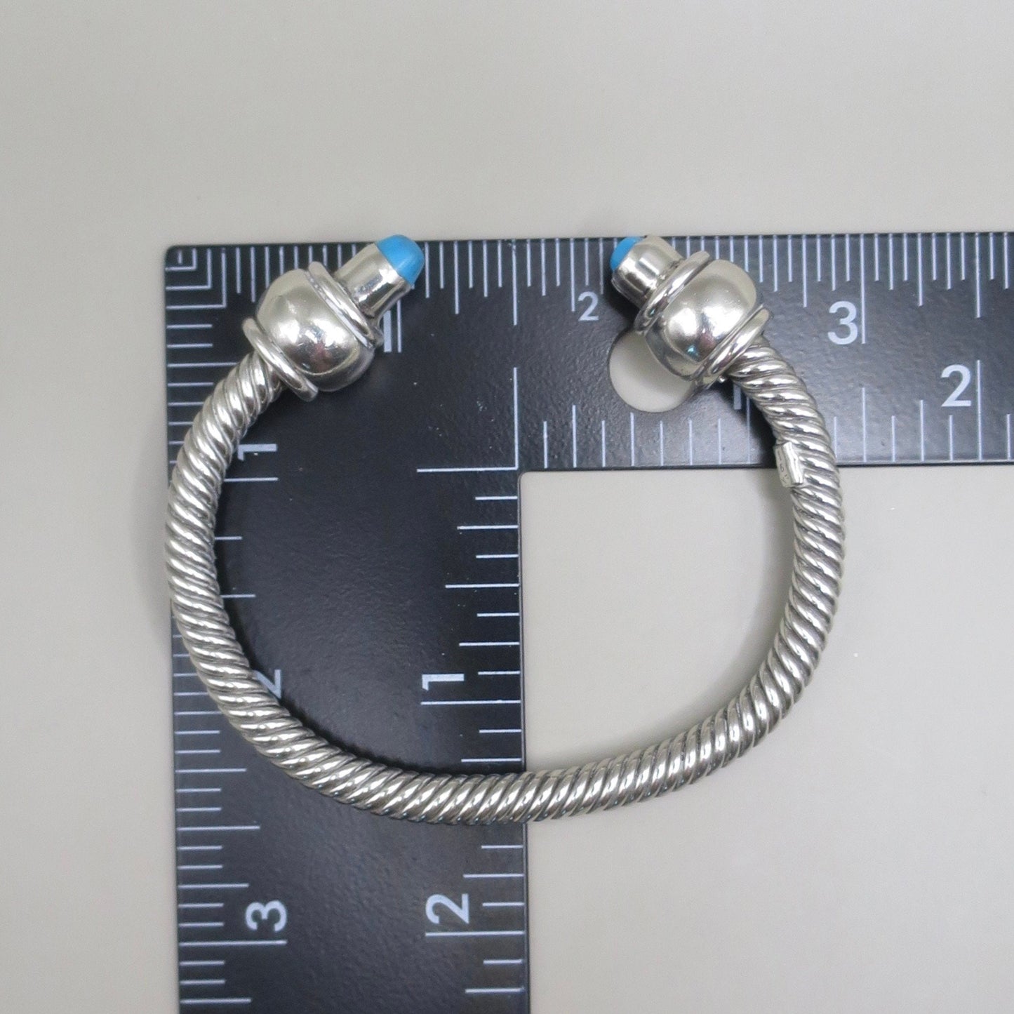 Vintage Mexico Sterling Silver Classic Cuff Bracelet with Turquoise, 50.2 grams