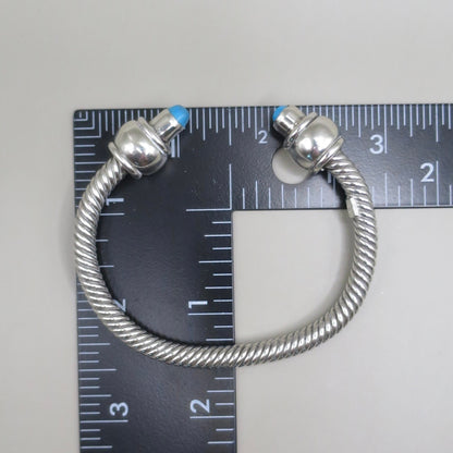 Vintage Mexico Sterling Silver Classic Cuff Bracelet with Turquoise, 50.2 grams