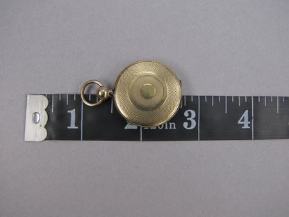 Antique Yellow Gold Fill Daguerreotype Round Locket Pendant