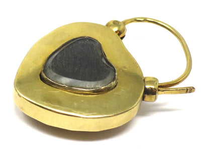 Antique Victorian 18k Scottish Aberdeen Granite Mourning Padlock Pendant, Fasteners, Connector
