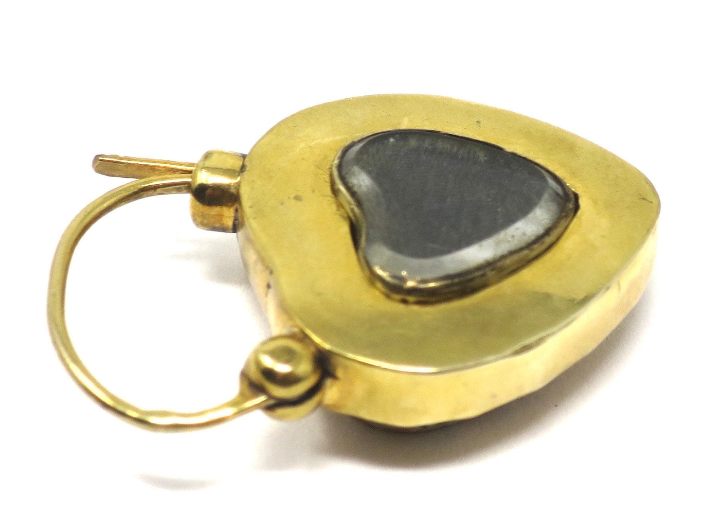 Antique Victorian 18k Scottish Aberdeen Granite Mourning Padlock Pendant, Fasteners, Connector