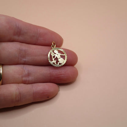 Vintage 1988 Birmingham 9ct Gold Virgo Zodiac Charm Pendant